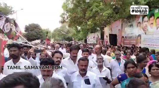on behalf of admk protest against the dmk government