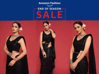 Amazon Season Sale: डिजाइनर Black Saree में आपकी अदा पर लट्टू हो जाएंगे लोग, मिल रही हैं 82% के डिस्काउंट पर