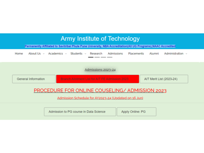 Army Institute of Technology, Pune (AIT, Pune) Army Institute of Technology, Pune (AIT, Pune)