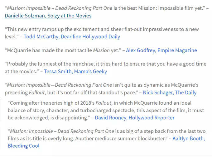 Review For Mission Impossible Dead Reckoning