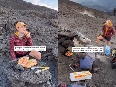 आरारारा खतरनाक! तरुणीनं जिवंत ज्वालामुखीवर बनवला पिझ्झा, थरारक व्हिडीओ पाहून व्हाल अवाक्
