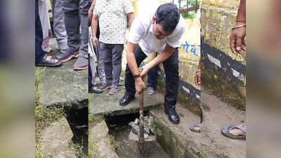 UP News: लखनऊ में नाली साफ करते नजर आए नगर विकास मंत्री एके शर्मा, UP में शुरू हुआ सफाई का महा अभियान
