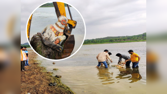 खळबळजनक! बीडचा पुरातन नंदी सापडला, मंदिरातून धरणात आला कसा? तपास सुरू