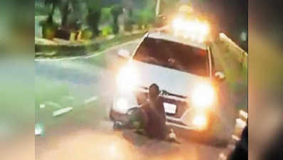 BJP विधायक के रिश्तेदार ने कार से सड़क पर बैठे शख्स को कुचला, वीडियो वायरल