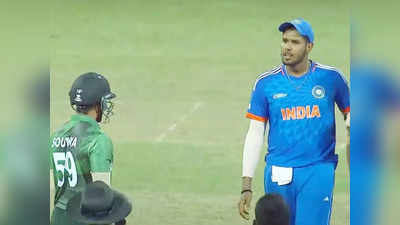 आऊट झाल्यावर भडकला बांगलादेशी खेळाडू, भारताच्या हर्षित राणाने मैदानातच उतरवला माज; पाहा VIDEO