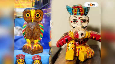 Wood Puppet : বছরভর ব্যবসায় লক্ষ্মীলাভে আসবাবপত্রেও কাঠের পেঁচা
