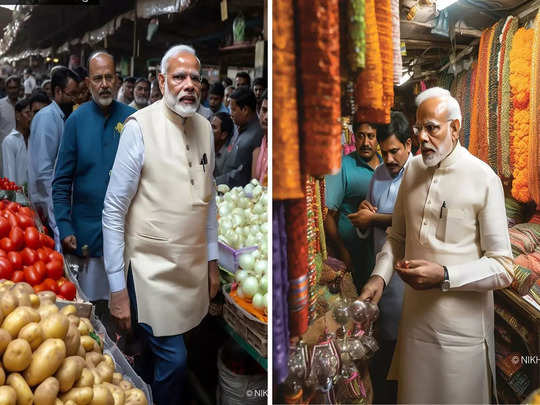 पंतप्रधान नरेंद्र मोदी पुण्याच्या भाजी मंडई, तुळशीबागेत जातात तेव्हा.... AI फोटो पाहून हरखून जाल 