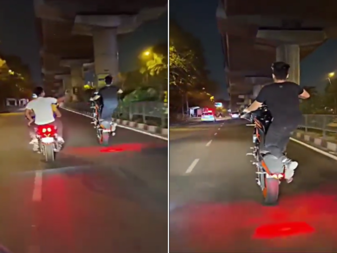 पुलिस से डरा नहीं बल्कि बगल से निकाली बाइक