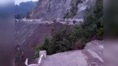 चंडीगढ़-शिमला हाइवे पर लैंडस्लाइड, सड़क का 50 मीटर हिस्सा धंसा, लगा लंबा जाम