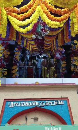 badami banashankari temple special flower decoration kantara daiva style arrangement for devi