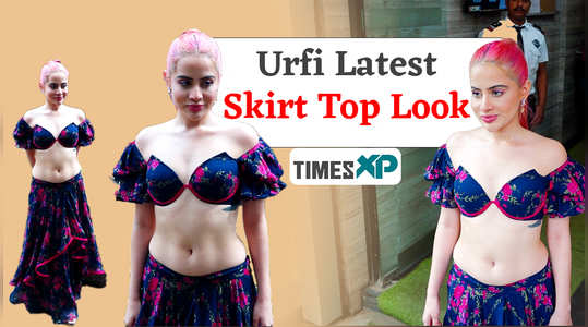 urfi javed looks ravishing in frilled skirt top watch video