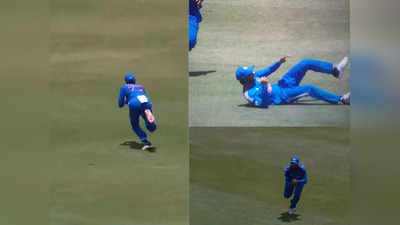 VIDEO: डेब्यू मैच में ही सुपरमैन बने तिलक वर्मा, कुलदीप यादव की गेंद पर लपका बवाल कैच