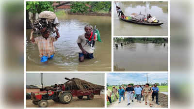 Barabanki News: घाघरा नदी की बाढ़ से घिरे 35 गांव, घरों को खाली कर ग्रामीण सुरक्षित स्थानों को कर रहे पलायन
