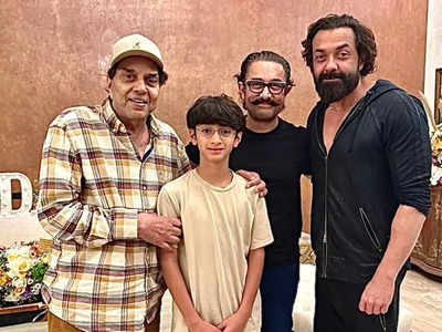 Dharmendra: आमिर खान और उनके लाडले के संग कुछ इस अंजाद में दिखे धर्मेंद्र, एक्टर बोले- बहुत ही प्यारी मुलाकात