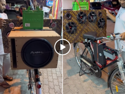 DJ वाले बाबू की साइकिल..., बंदे ने जुगाड़ से साइकिल को चलता फिरता म्यूजिक सिस्टम बना दिया, वीडियो वायरल