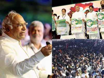 राहुल-सोन‍िया गांधी जो कहते हैं वो करते हैं BJP-KCR पर म‍िलीभगत का आरोप लगा खरगे ने क‍िया तेलंगाना में शंखनाद