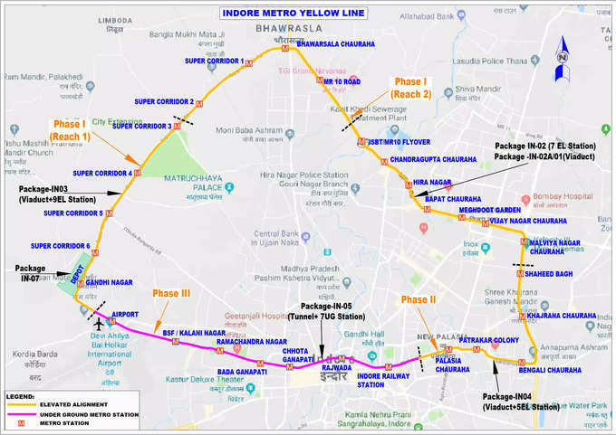 INDORE METRO YELLOW LINE  ALIGNMENT PLAN