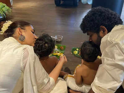 Onam 2023: नयनतारा और विग्नेश शिवन ने बच्चों के साथ मनाया पहला ओणम, मुंडु पहना केले के पत्तों पर खिलाया खाना