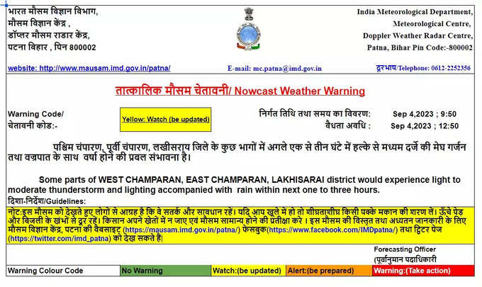 Lakhisarai Rain Alert : लखीसराय समेत 3 जिलों में बारिश का अलर्ट