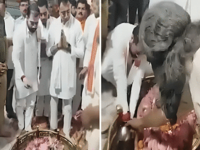 UP के मंत्री सतीश शर्मा ने शिवलिंग पर किया अभिषेक, फिर बगल में हाथ धो लिया, वायरल वीडियो पर विपक्षी नेता उबले