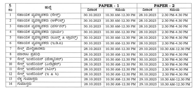 MSIL Jobs exams time table