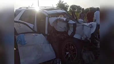 दिल्ली–मुंबई एक्सप्रेसवे पर मर्सिडीज कार ने दूध के टैंकर को मारी टक्कर, चालक को नींद आने से हुआ हादसा