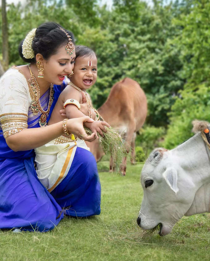 ಗೋವಿನ ಜೊತೆ ಅಮೂಲ್ಯ ಮಗನ ಆಟ 