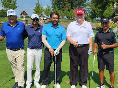 Dhoni With Trump: డొనాల్డ్ ట్రంప్‌తో కలిసి గోల్ఫ్ ఆడిన మహీ.. వీడియో వైరల్