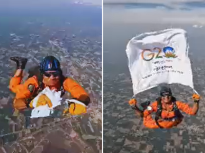 वायुसेना के विंग कमांडर ने 10000 फीट ऊपर लहराया G20 का परचम, वीडियो देख आप जोश से भर जाएंगे!