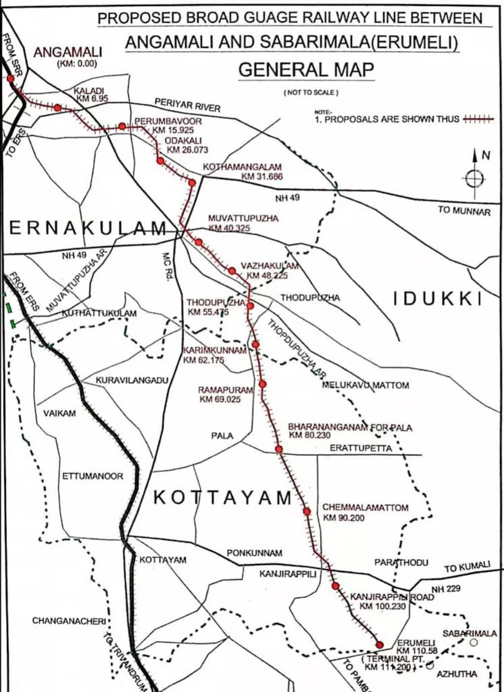 angamali erumeli railway map