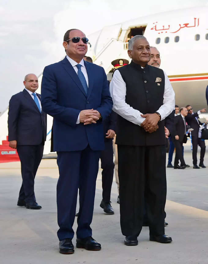 मिस्र के राष्ट्रपति अब्देल फतह अल-सिसी का स्वागत