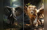 ​उडणारा हत्ती आणि सिंह कधी पाहिलाय का? पाहा जंगली प्राण्यांचे AI फोटो