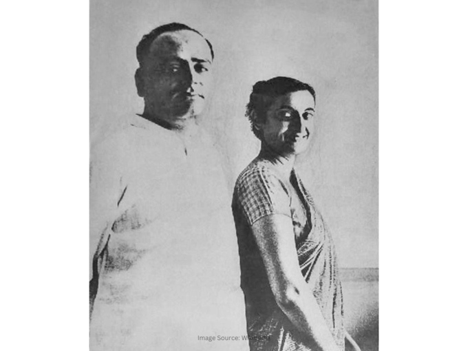 Feroze gandhi and indhira gandhi after wedding potrait