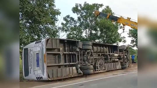 திண்டிவனம் அருகே அரசு பஸ் கவிழ்ந்து விபத்து 5 பேர் காயம்!