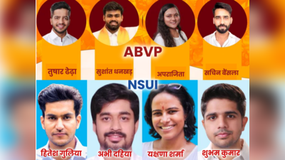 दिल्ली विश्वविद्यालय छात्र संघ चुनावों के लिए एबीवीपी, एनएसयूआई ने उम्मीदवारों की घोषणा की