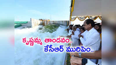 పాలనురగలతో కృష్ణమ్మ తాండవం.. పాలమూరులో అపురూప దృశ్యం 