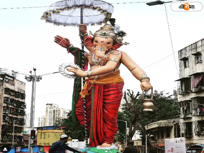 একটি গ্লোবের উপর দাঁড়িয়ে রয়েছেন গজানন