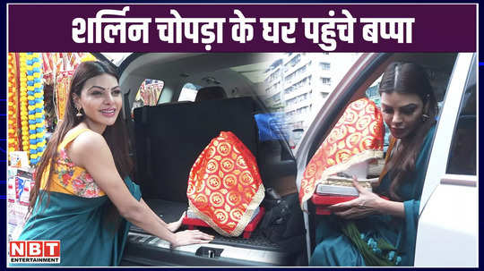 ganesh chaturthi sherlyn chopra brings ganpati idol home