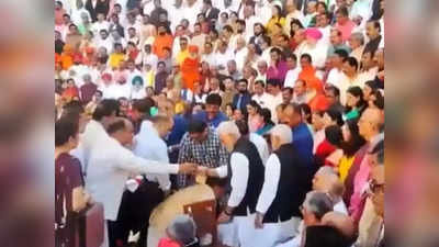 फोटो सेशन में BJP सांसद नरहरि अमीन हुए बेहोश, सीट छोड़कर दौड़े-दौड़े पहुंचे शाह