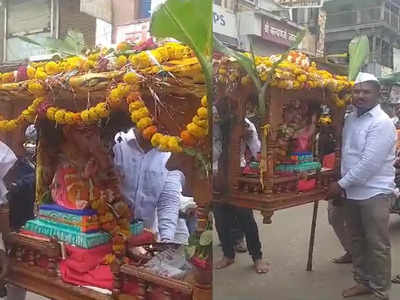 धुळ्यात ब्रिटिशकालीन खुनी गणपतीचं टाळ मृदुंगाच्या गजरात आगमन; खुनी नावामागे रंजक कहाणी