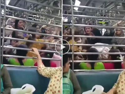 ‘घरातला राग काढला ट्रेनमध्ये’, मुंबई लोकल ट्रेनमध्ये महिलांच्या हाणामारीचा व्हिडीओ व्हायरल