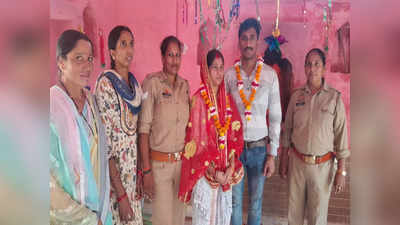 कानपुर देहात: थाने में हुई फौजी की शादी, पुलिस अधिकारियों ने वर वधू को दिया आशीर्वाद