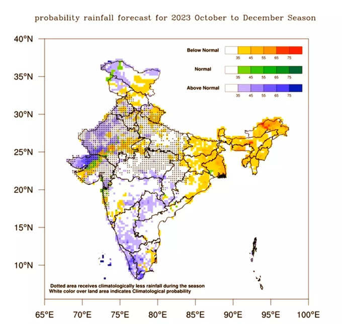 अक्टूबर से दिसंबर के बीच कहां-कहां बारिश होगी?