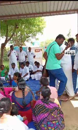 the panchayat secretary kicked the farmer who asked the question