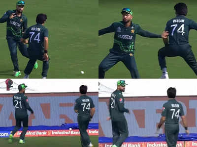 एक-दूसरे को देखते रह गए फील्डर, पास से निकल गई गेंद, पाकिस्तान की फील्डिंग का फिर बना मजाक