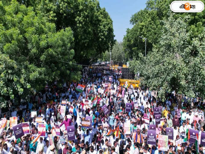 ২০ লাখ মানুষের বকেয়া আদায়ের দাবিতে দিল্লিতে প্রতিবাদ তৃণমূলের