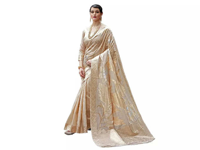 AKHILAM Women's Kanjivaram banarasi silk Woven Design Saree: