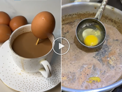 तुम्ही कधी ‘एग टी’ प्यायली आहे का? सफरचंदात अंड शिजवून तयार केला जातो हा स्पेशल चहा, पाहा व्हिडीओ