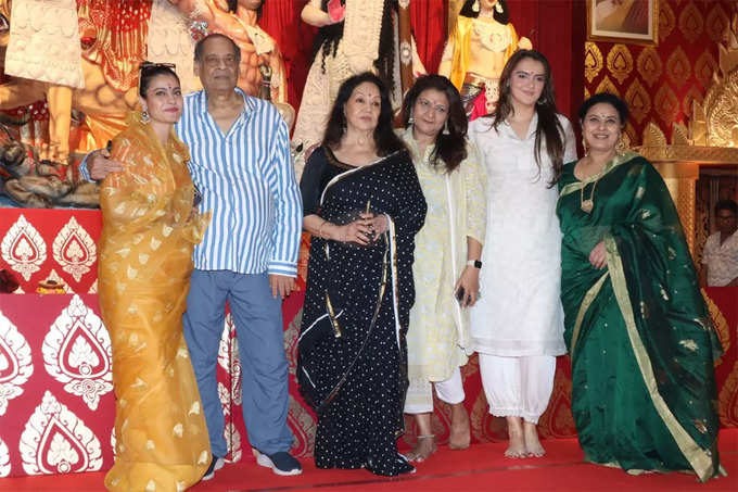Kajol Inside The Durga Puja Pandal Offers Prayers With Her Relatives
