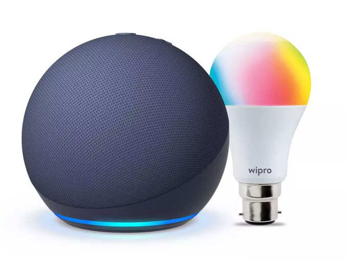 Wipro LED স্মল কালার বাল্ব-সহ Echo Dot